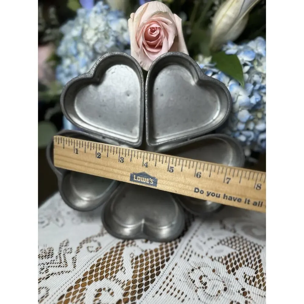 Vintage Linked Heart Cake Pan 6.5 Inches